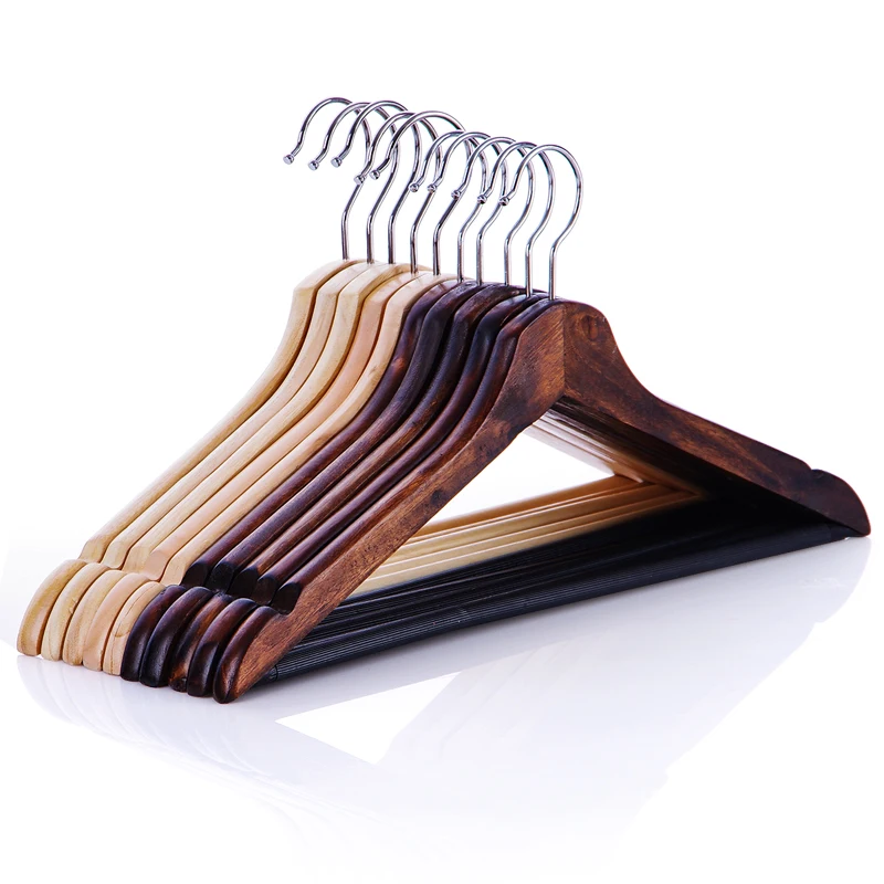 Buy Solid wood hanger slip resistant adult clothes