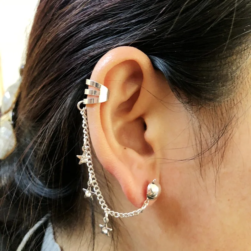 

Korean Style Star Silver Color Dangle Earrings for Women Boho Fashion Jewelry Charming Earring for Female 2019 Pendientes Mujer