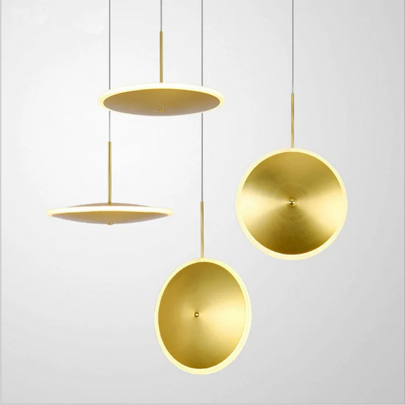 الذهبي دائرة تحلق الصحن القرص قلادة أضواء مطعم غرفة المعيشة بار الحمام مقهى الشرفة صالون بهو شنقا ضوء