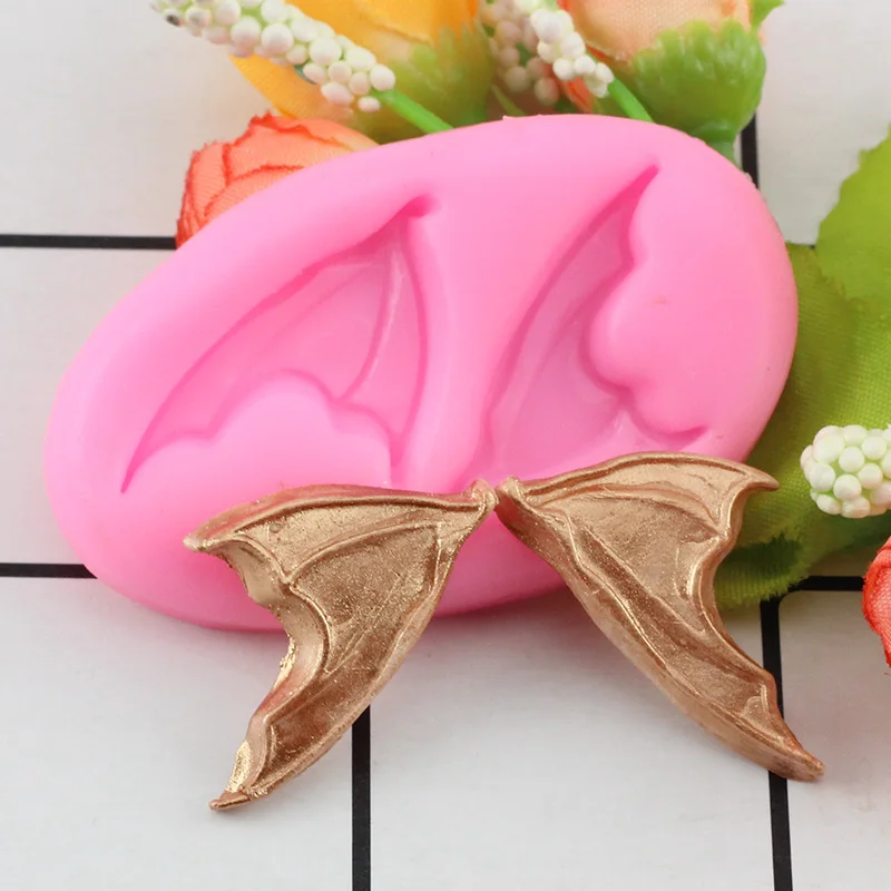 

3D Halloween Bat Wings Shape Silicone Mold Fondant Sugar Craft Cake decoration Molds Chocolate Resin Clay Kitchen Baking Tools