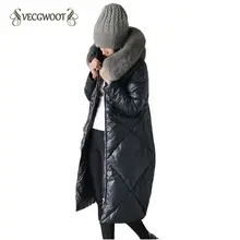 Высокое качество Зимний пуховик Женская длинная модная верхняя одежда плотное теплое пальто белый гусиный пух с капюшоном Женская парка WLX499