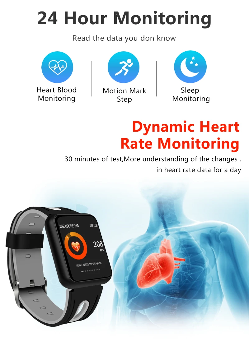 Спортивные IP68 Смарт-часы P68 фитнес-браслет трекер активности пульсометр кровяное давление для ios Android для женщин и мужчин