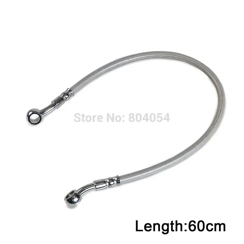 

60cm/24" M10 Brake Oil Hose Line Pipe Banjo Hydraulic Reinforced Stainless Steel Braided Linepipe For Universal Motorcycle
