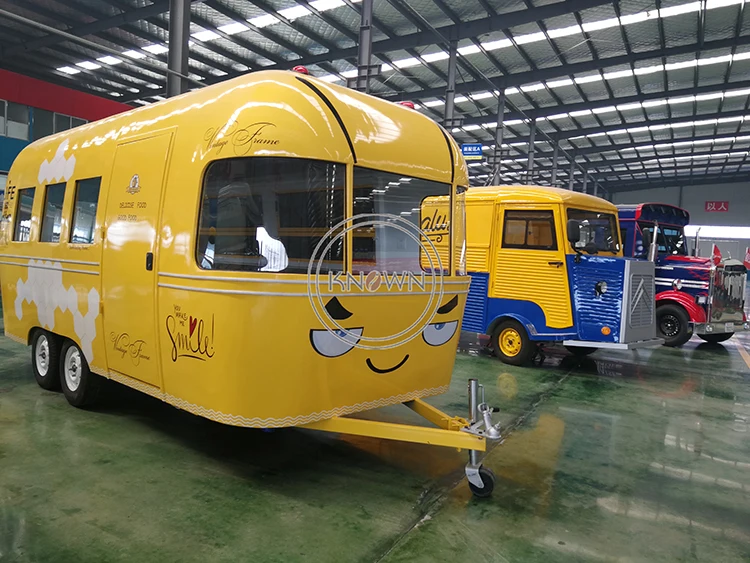 Размер заказной улыбающееся лицо мобильный гамбургер пищевой тележки торговый прицеп хот-дог автобус пищевой грузовик