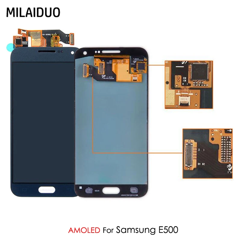 

AMOLED For SAMSUNG E5 E500 E500F E500H LCD Display Super OLED Touch Screen Digitizer Assembly Replacement Parts 5.0''