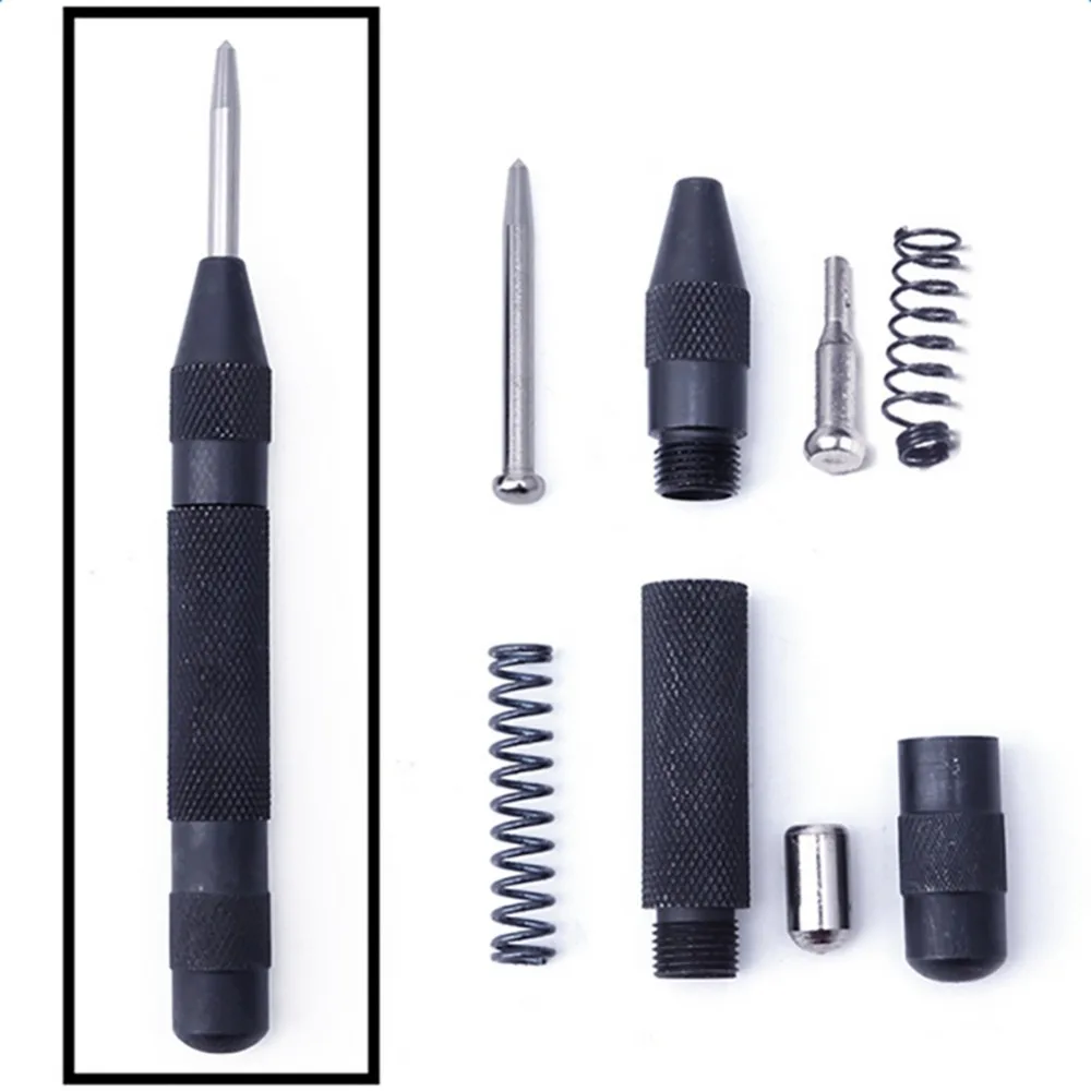

Heavy Duty Automatic Centre Punch Spring Loaded Metal Wood Press Dent Marker Black Automatic Centre Punch