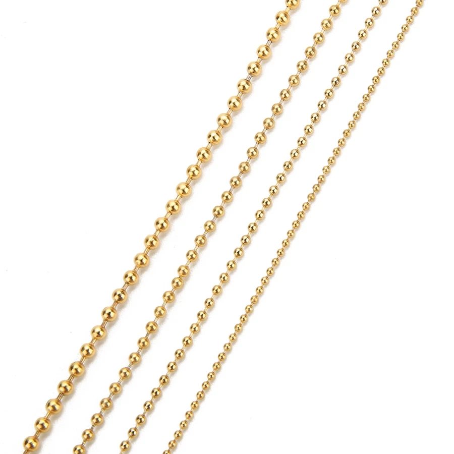 10 ярдов/рулон подлинного золота над нержавеющей сталью шарик цепи оптом для Diy браслет ожерелье ювелирных изделий Изготовление