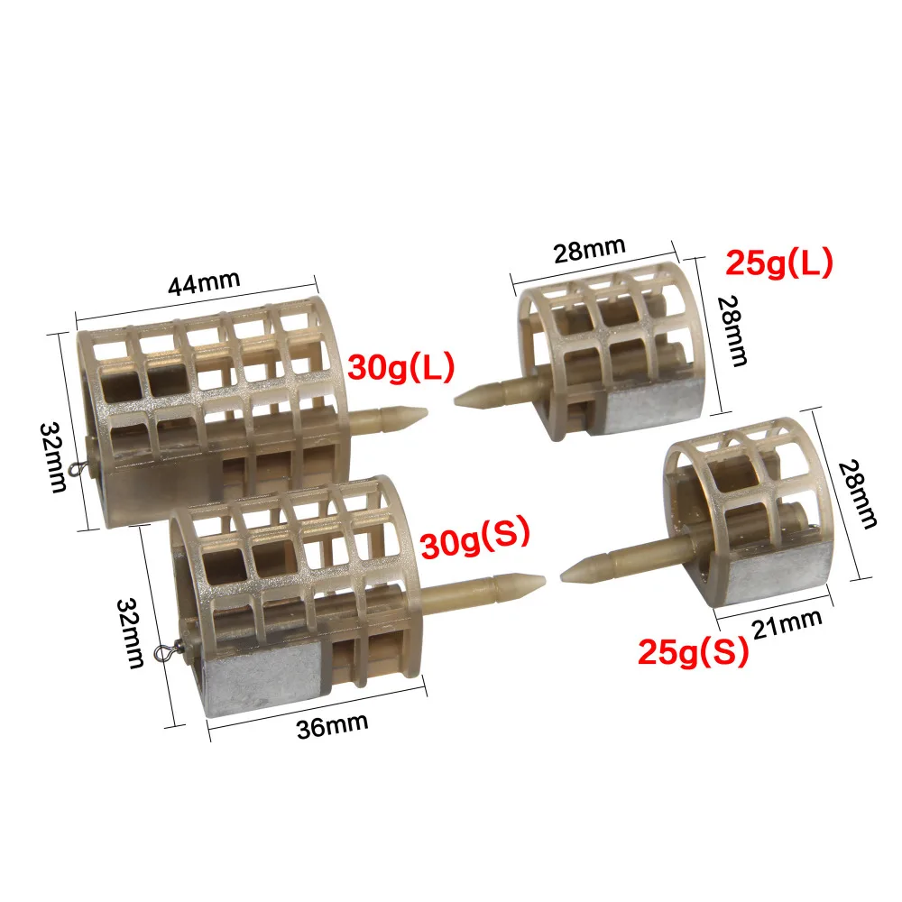 Легкая ловля, 5 шт., 25 г, 30 г, кормушка для ловли карпа, рыболовные снасти, приманка, Метатель, держатель для еды, клетка для подледной рыбалки, оборудование, снасти