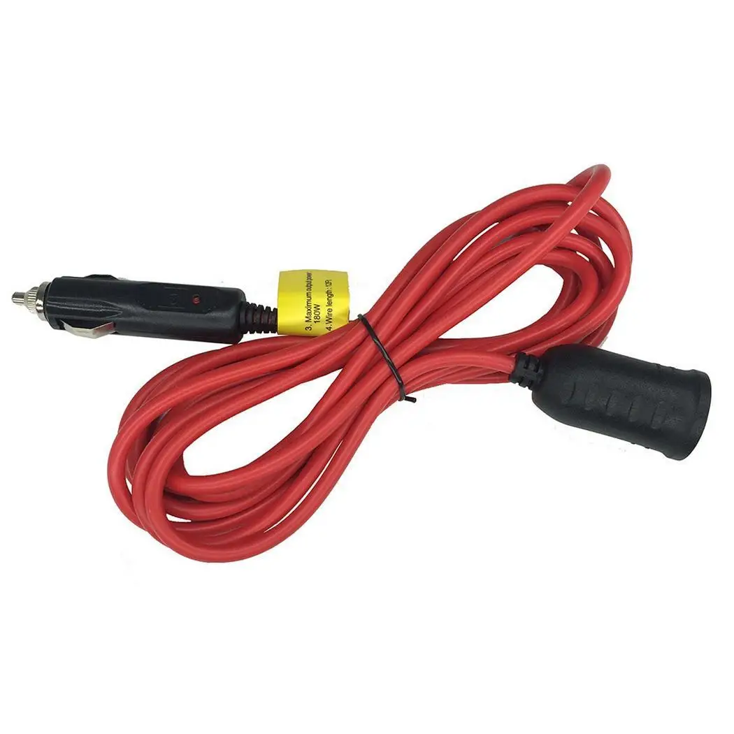 

12V/24V 3.6m Car Cigarette Lighter Extension Cable Adapter Socket Charger Cord Copper Wire Auto Cigarette Lighter Splitter