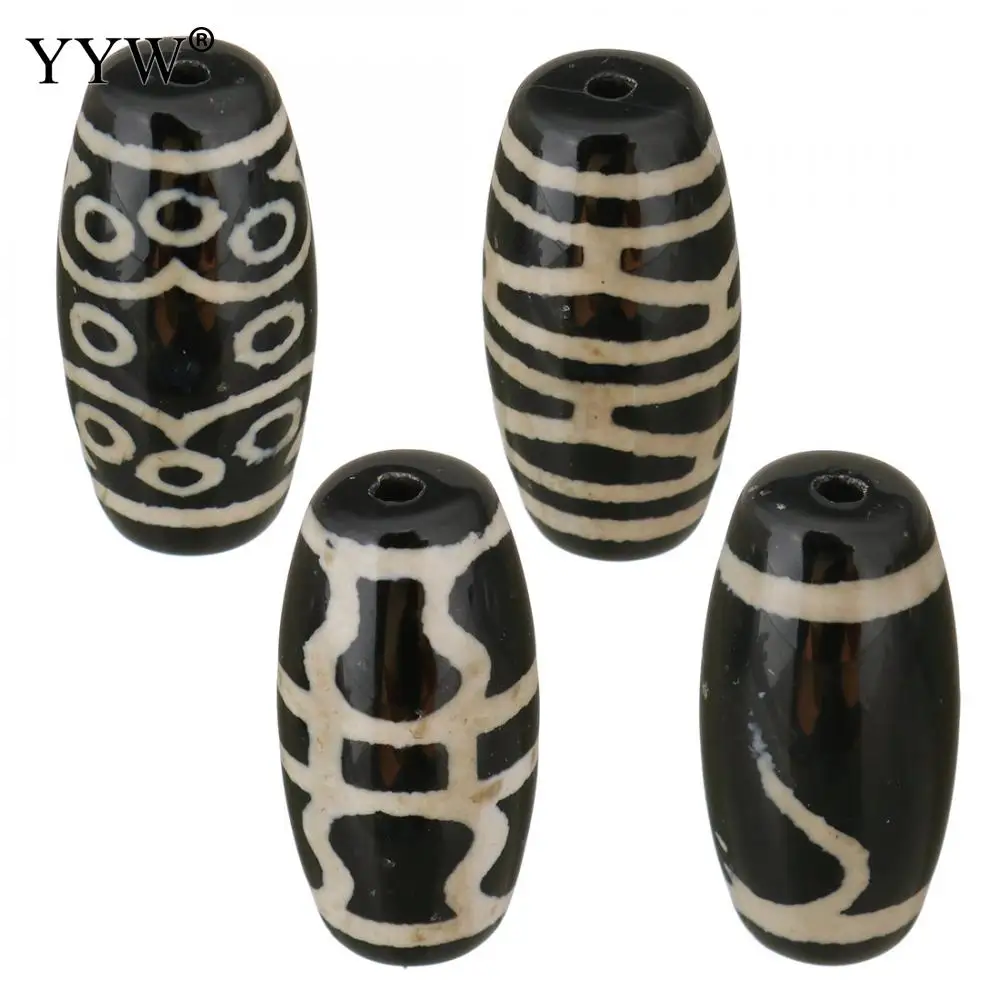 

5pcs/Lot Natural Tibetan Dzi Beads Love Different Styles Diy Making Bead Black Loose Jewelry Accessories 10x20x10mm