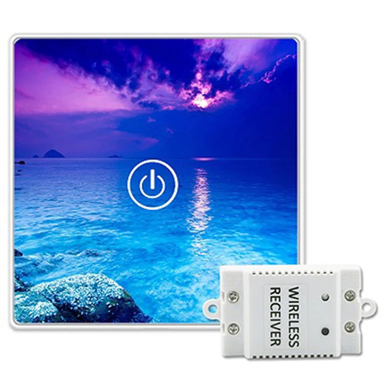 

Saful Wireless Touch Switch 150M Remote 12V Glass Crystal Panel 1 Gang 1 Way Remote Control LED DIY Design Wall Light Switch