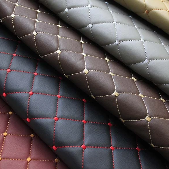 alcantara PU leather / perforated embroidered plaid fabric / car interior  roof fabric / plaid car seat cushion sponge fabric