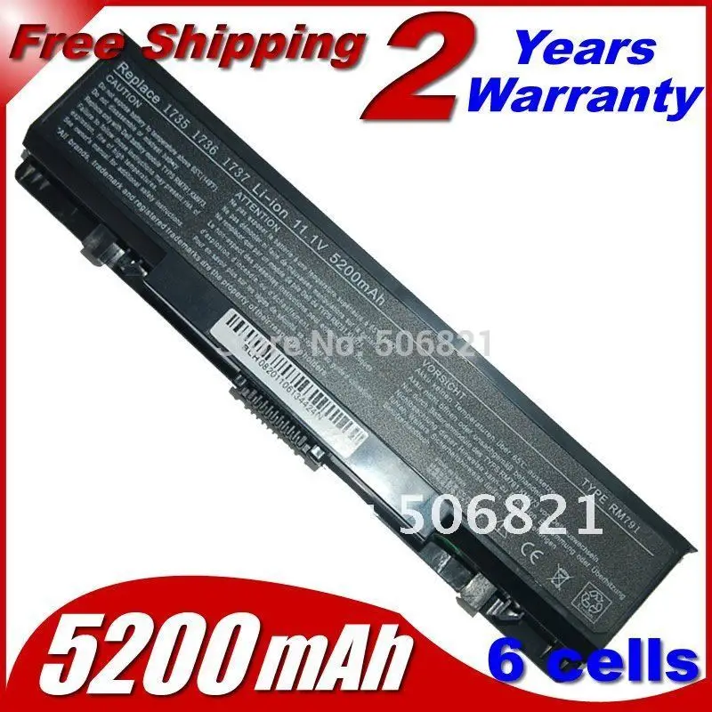 

JIGU Replacement Laptop Battery For Dell Studio 1735 1737 RM791 MT342 453-10044 451-10660 312-0711 5200mah 6 cells