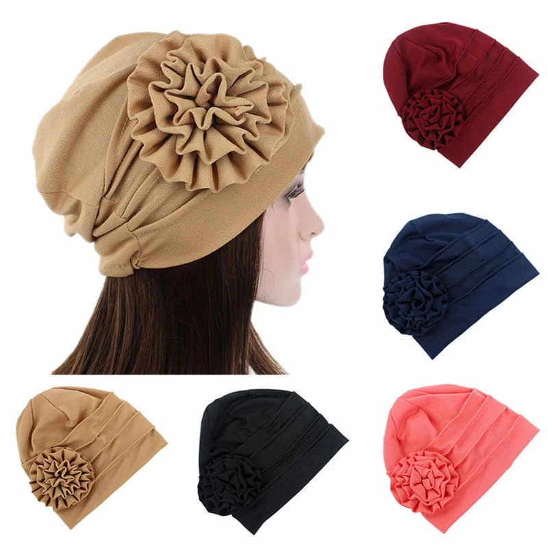 

Women fashion Muslim Flower Hat Cancer Chemo Beanie Baggy Cap Turban Hijab Drop Ship new