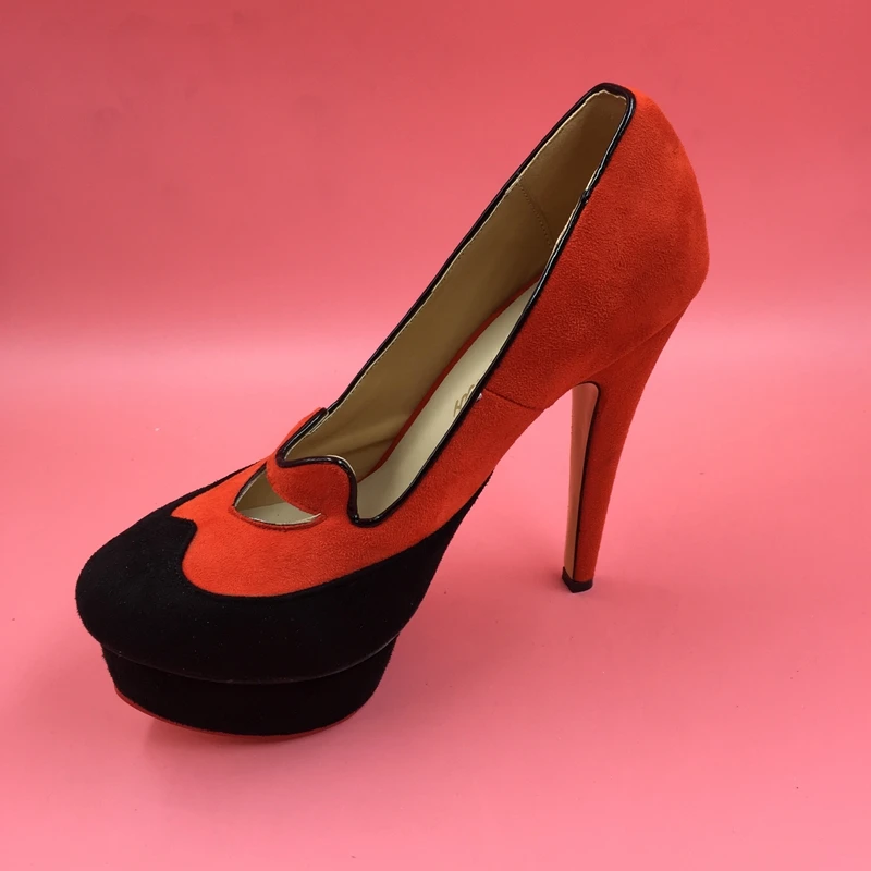 Black and Red Women Pumps High Heels Stilettos Pumps Platform Women Slip On Large Size 13 Shoes Women Luxury 2016 New Heels