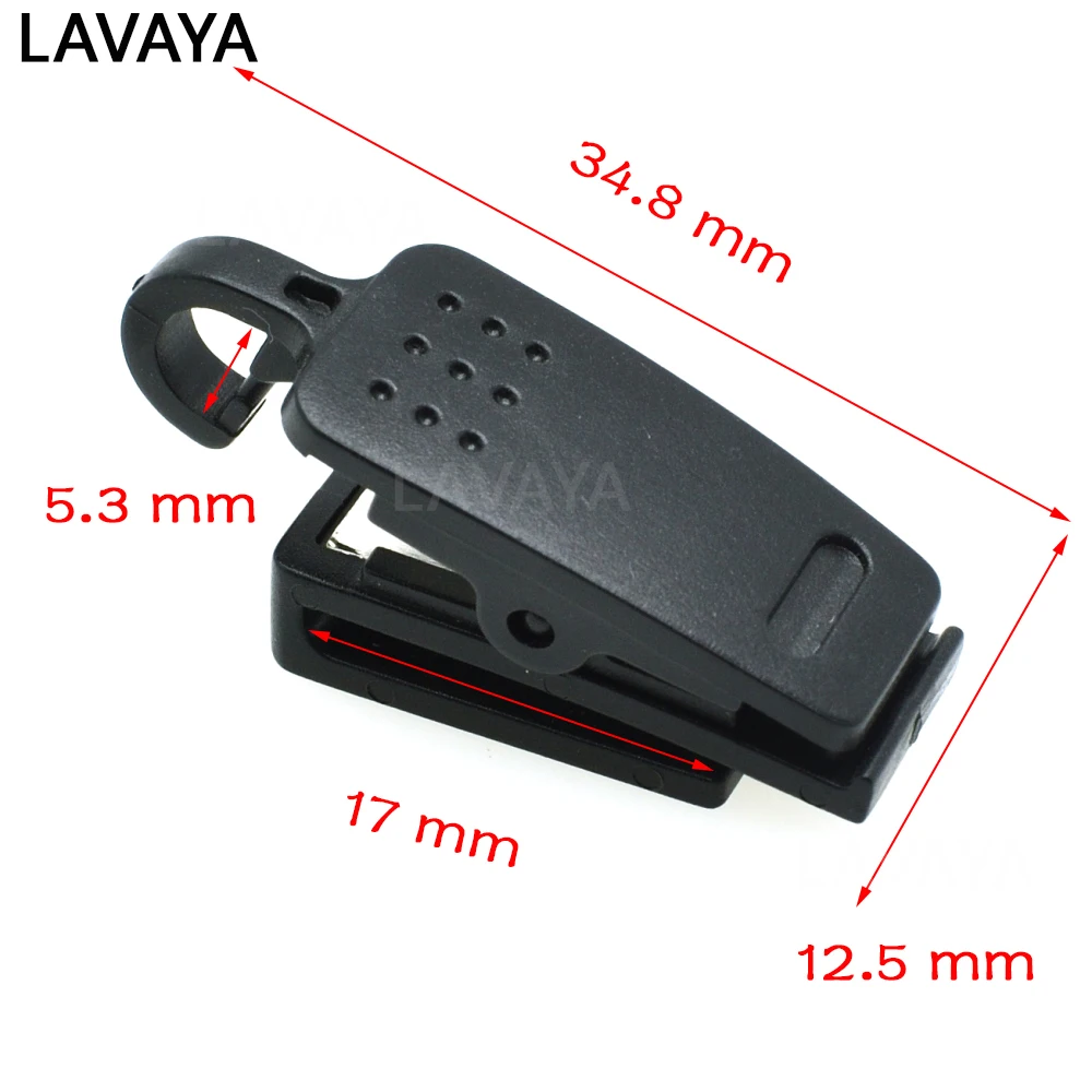 

2pcs Plastic ID Card Name Tag Holder Badge Clip Black For Cord Strap