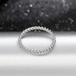 Круглые Кольца для женщин 1,5 мм тонкий серебряный цвет твист веревка укладки обручальные кольца в бижутерия из нержавеющей стали
