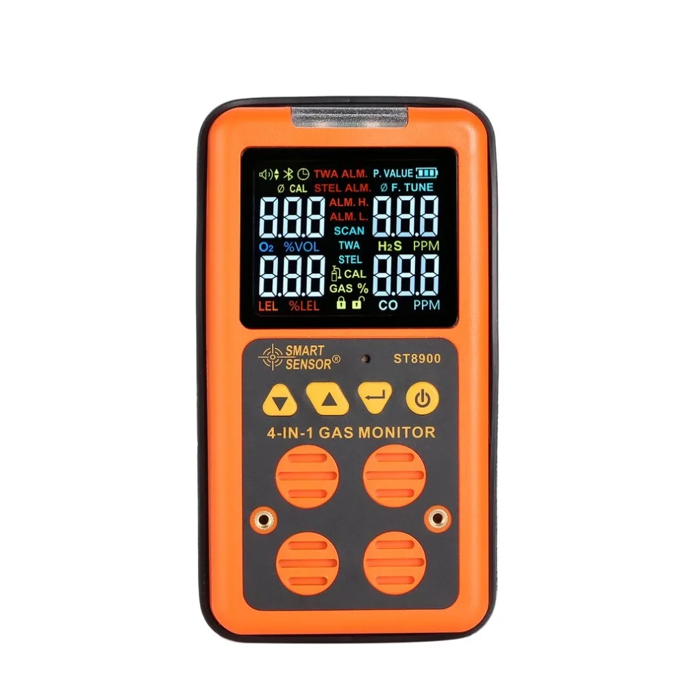 

ST8900 4 in 1 Digital Gas Detector O2 H2S CO LEL Handheld Mini Gas Analyzer Air Monitor Gas Leak Tester Carbon Monoxide Meter