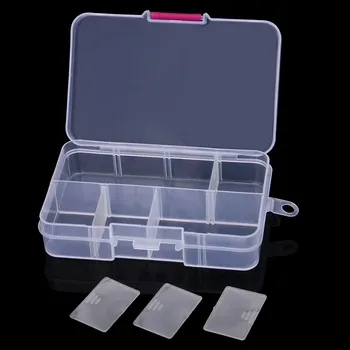 

Adjustable Jewelry Box Tool 8 Slots Organizer Storage Beads Finding Jewelry Boxes Plastic Packaging Ring Gifts Boxes d#