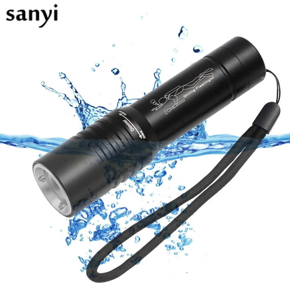 

Underwater Diving Torch T6 Led Diving Flashlight Waterproof 3 Modes Hunting Camping Tactical Zoomable Flashlight Lamp Lantern