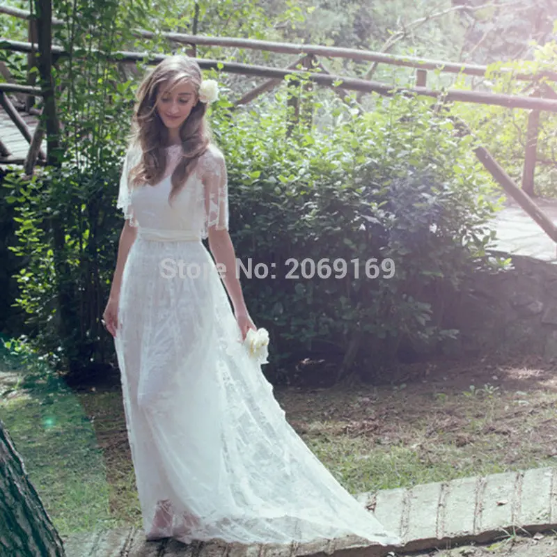 custom-made-long-Bohemia-wedding-dresses-2017-boat-neck-white-lace-half-sleeves-boho-Bridal-Gown (1)