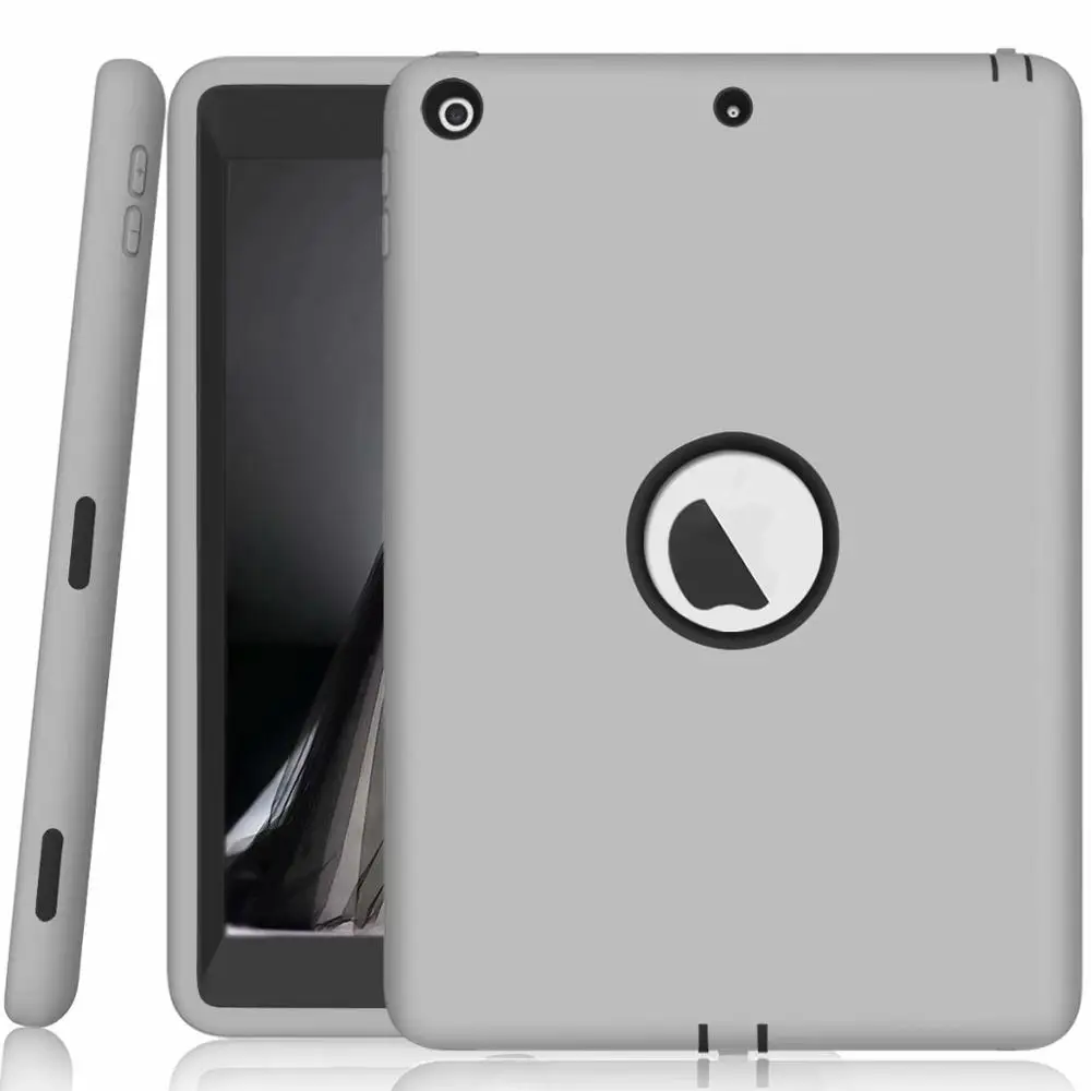 Ударопрочный жесткий Гибридный чехол-Броня с защитой от падения Чехол Обложка для iPad 5th/6th поколения/iPad 9,7 //A1893/A1954/A1822/A1823 - Цвет: grey