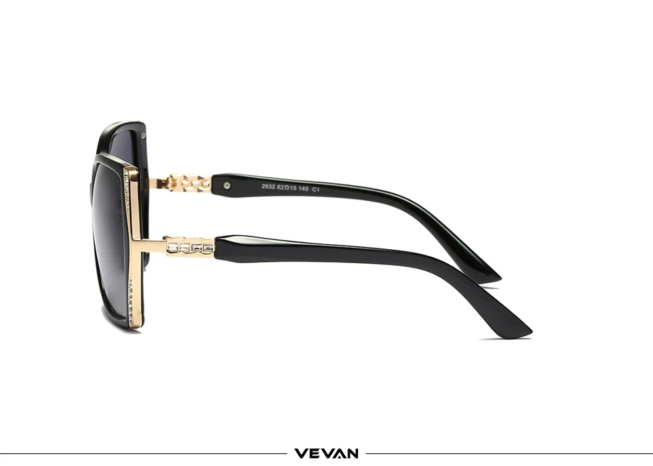 VEVAN, высокое качество, негабаритные солнцезащитные очки, женские, поляризационные, UV400, квадратные, градиентные, солнцезащитные очки, женские, винтажные, gafas de sol