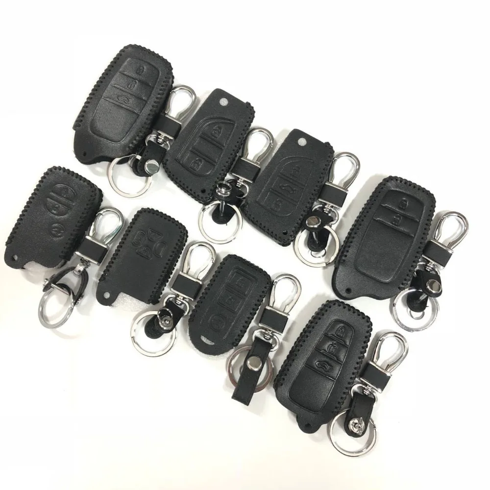 

Leather Car Key Case Cover For Toyota Land Cruiser Prado Camry Prius Crown CHR C-HR Fortuner Land Cruiser 200 LC200 Highlander