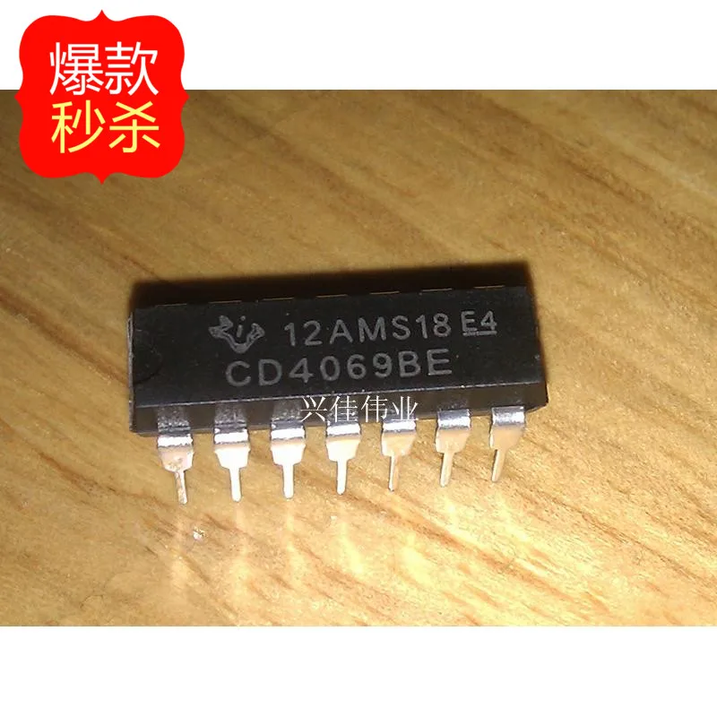 

10PCS New CD4069 CD4069BE CD4069UBE DIP14 spot