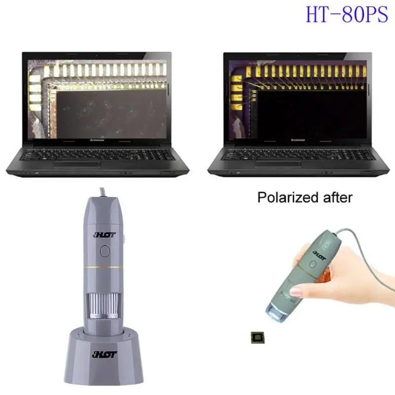 

1X ~ 500X Polarized Light USB Wired Connection Microscope 5.0MP Digital Video Camera With 8LED for Semiconductor Testing