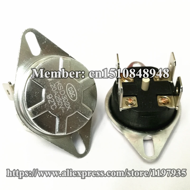 

KSD302X KSD302T KSD302 250V 20A 92 degrees 15A 16A temperature control switch 92C