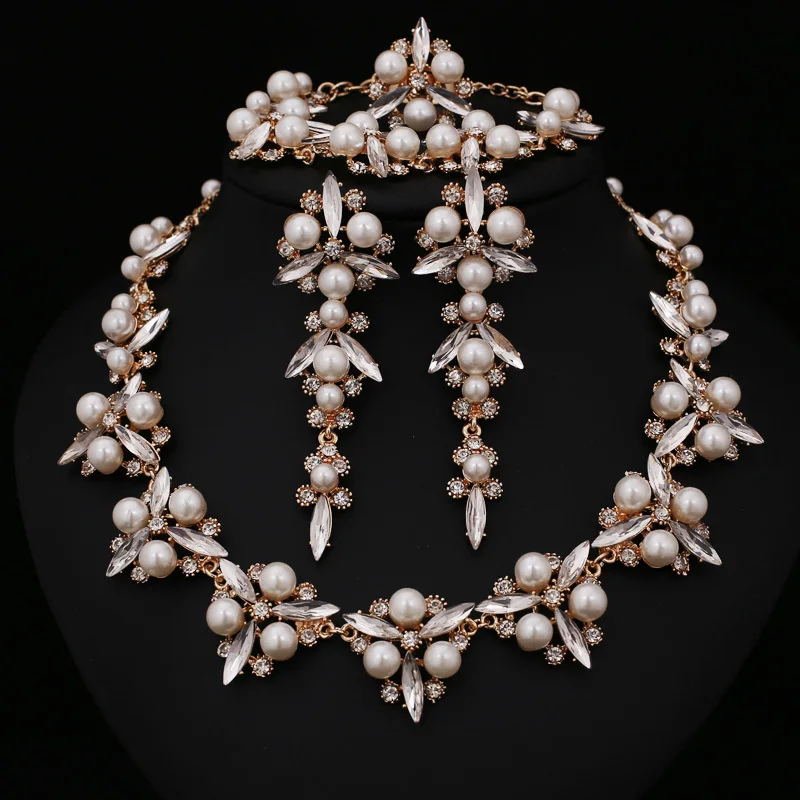 Bridal Party Wedding Jewelry Set,Fashion Necklace and Earrings Bracelet