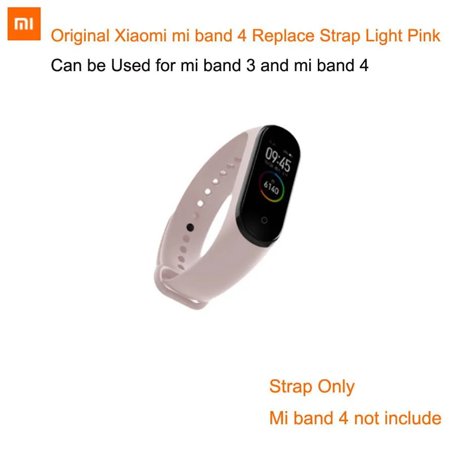 xiaomi mi ремешок с 4 ремешками для mi Band 4 и xiaomi band 3, цветной сменный браслет на запястье 3 mi band 4 - Цвет: mi band Strap Pink