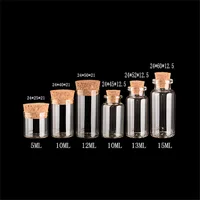 5ml 10ml 15ml Mini Glass Bottle with Corks Empty Jars Vial for Tea Saffron Sweet Food Gift Bottles Gift Wedding Jars 24pcs 2