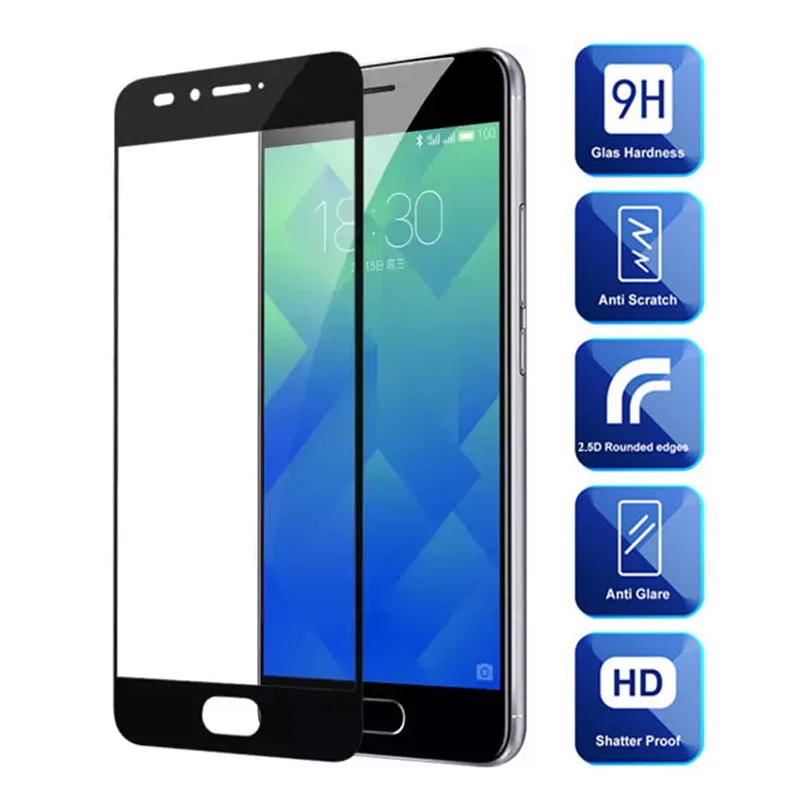 Полное покрытие закаленное стекло для Meizu m5s m5 m6 note защита экрана m6s 5c 15 16th plus мини