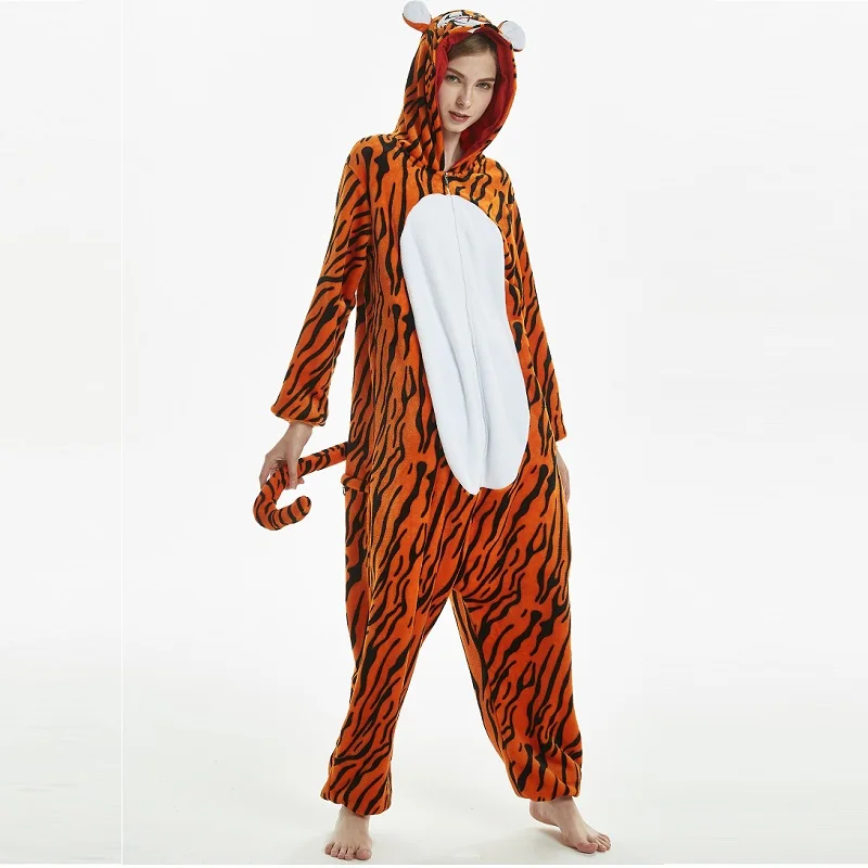 Men-Women-Flannel-kigurumi-for-adults-Winter-Kegurumi-One-piece-Animal-Pajamas-Kigurumi-Tiger-Lion-Long (1)
