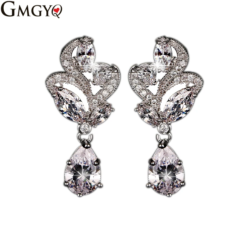 

GMGYQ Aretes De Mujer Modernos Cubic Zirconia Stud Earings Fashion Jewelry 2018 Voor Vrouwen Rose Gold Gifts
