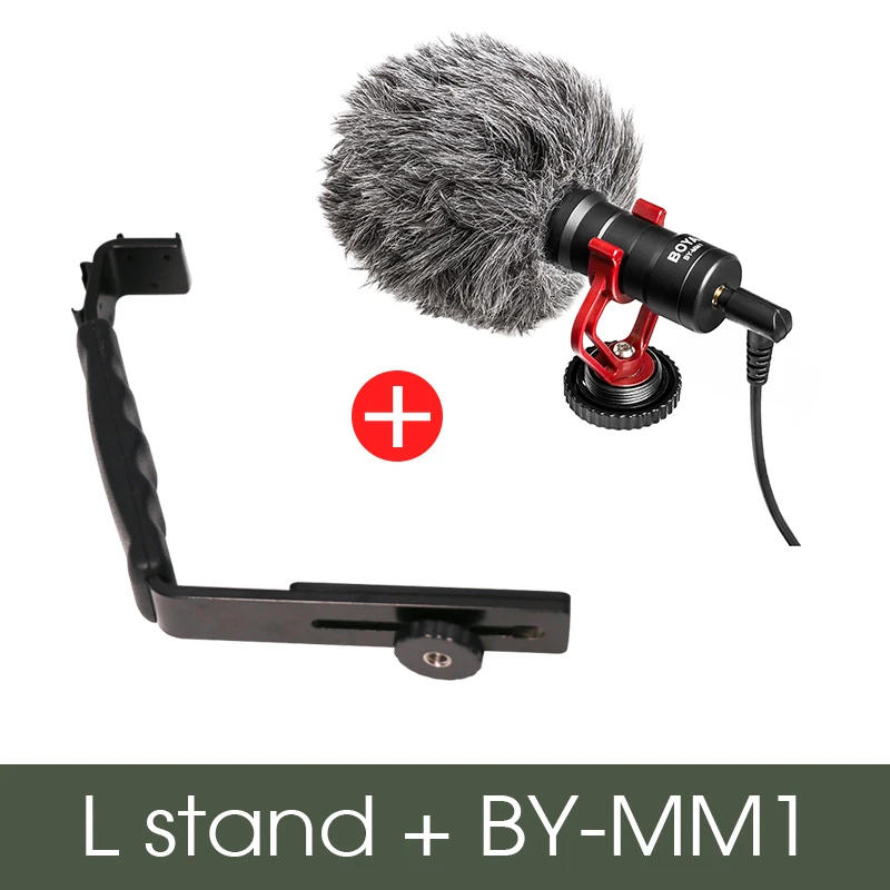 L микрофон Стенд с 2 Горячий башмак для Zhiyun Smooth Q 4 стабилизатор/Feiyu Gimbal/By-MM1 микрофон/видео светильник стенд/для iPhone 7