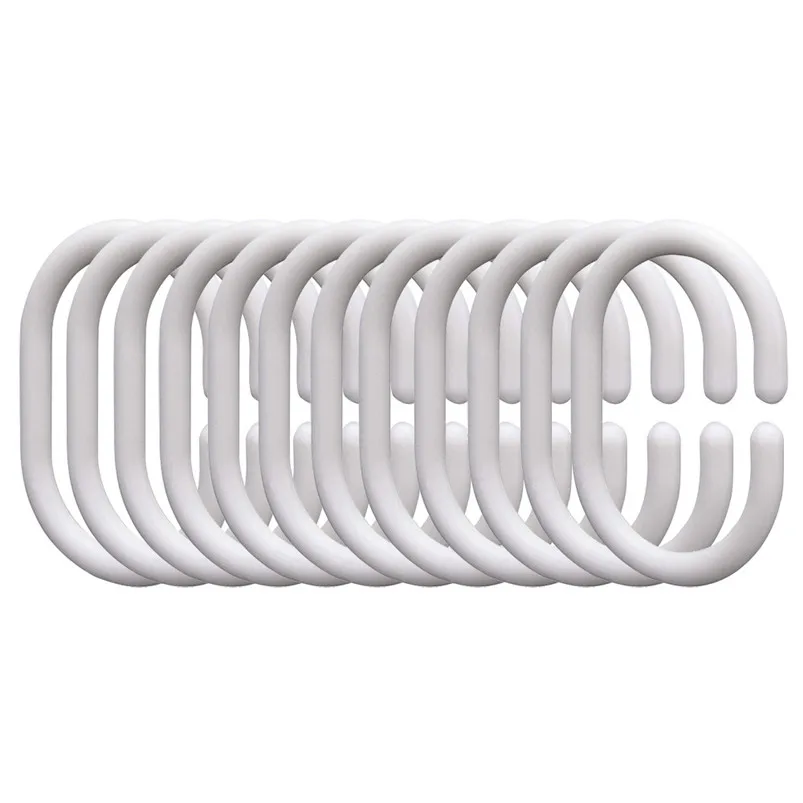 12 PCS Hanger Hook Flexible Shower Curtain Rings Hanger Clear Silicone Rubber Home Decoration Cocina 30FY2604