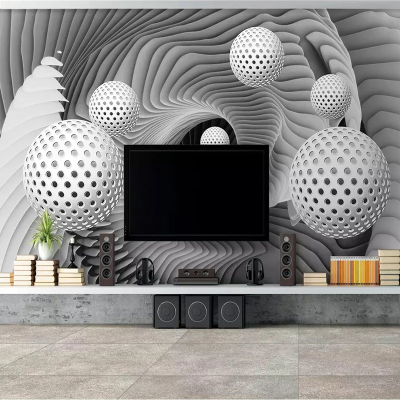 Пользовательские настенные росписи Картины 3D стереоскопического мяч пространство уже современный Гостиная ТВ фон фото обои Papel де Parede
