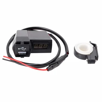 

Motorcycle 2 USB Power Socket Charger With LED Voltage Voltmeter 3.1A