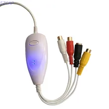 Новинка USB аудио граббер захвата аналогового видео из VHS, V8, Hi8, 8 мм видеокамера ТВ приставка к цифровому, подходит для MAC OS& Win10 64