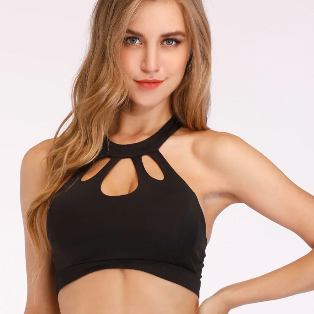 

Women Professional Sport Bra Top Gym Fitness Strappy Vest Vintage Hollow Yoga Bras Training Tank Top Push up Running Underwear