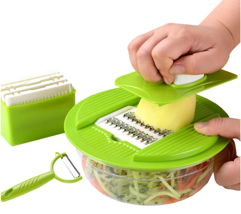 

Vegetable Slicer Fruit Cutter Slicer With 4 Interchangeable Stainless Steel Blades Potato Slicer Tool