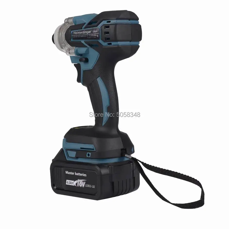  Electric Rechargeable cordless brushless impact driver drill with one 18V 4.0Ah Lithium Battery