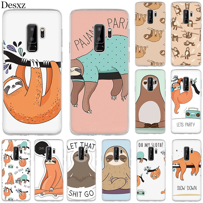 

Desxz Phone Case for Samsung Galaxy S3 S5 S6 S7 Edge S8 S9 Plus Note 8 9 sloth Cover