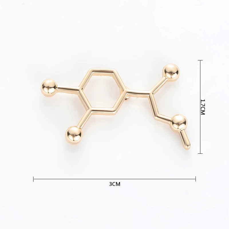 Булавка с молекулой адреналина Scinece медицинская биология для учителя золотые серебряные шпильки металлические модные ювелирные изделия красивые броши для женщин подарок