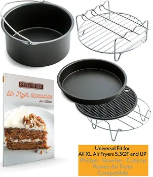 

Atmosphere Frying Pan Parts Five Piece Set Electric Frying Pan Baking Basket Pizza Plate Grill Wok Stand Pot Rack 7 Inch