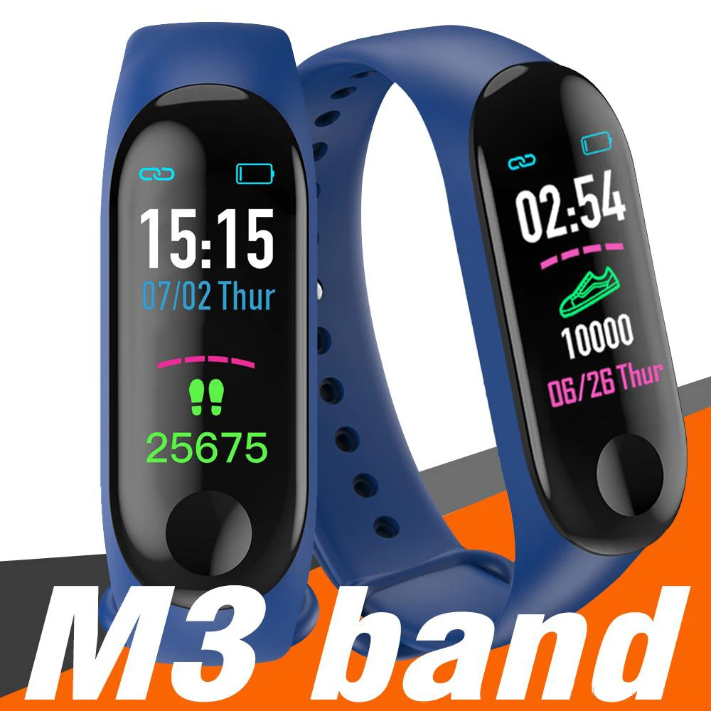 

Smart Bracelet M3 Blood Pressure Fitness smartband Heart Rate Monitor with Touch Screen Smart Band Wristband Step Counter band
