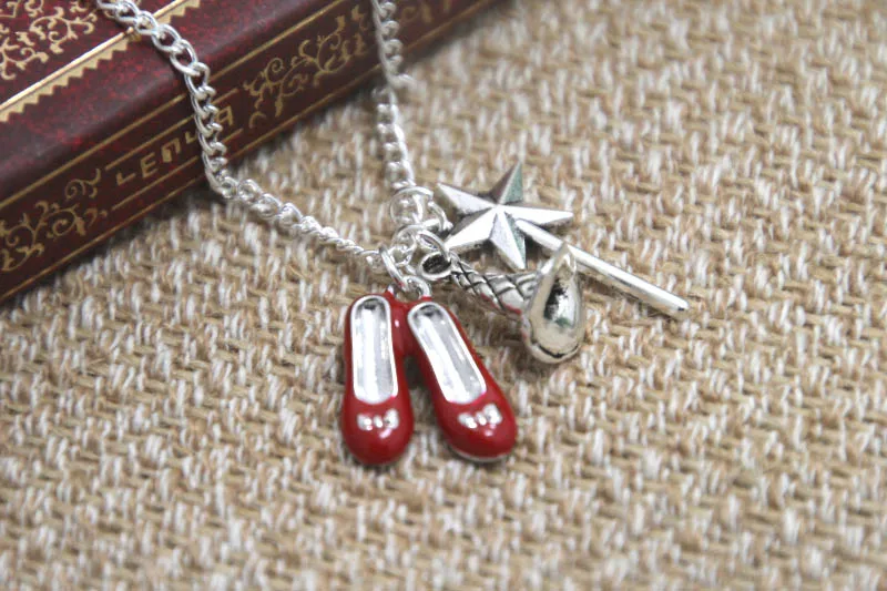 

12pcs/lot Wizard of Oz Inspired Charm Necklace silver tone